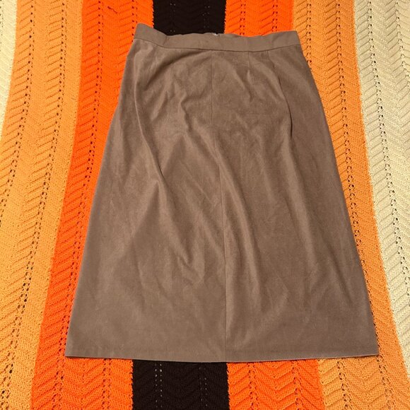SOFT 1970s handmade light brown velvet a line skirt! - Picture 8 of 10